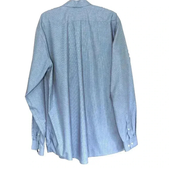 Eddie Bauer mens shirt XL Tall Wrinkle Resistant Relaxed Fit Blue Plaid - Picture 3 of 8